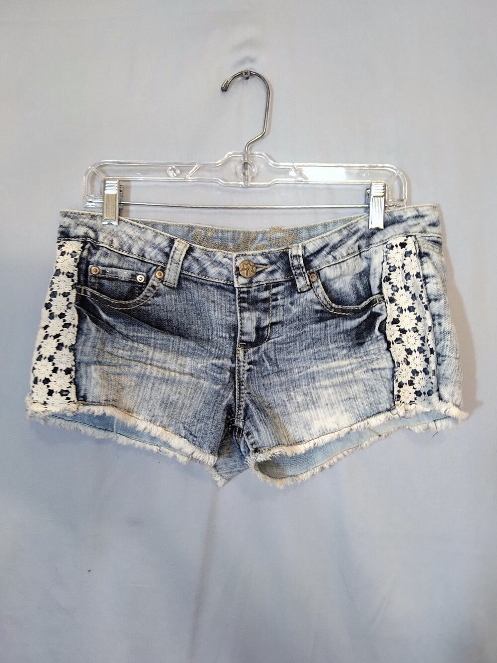 Vanilla Star Stone Wash Shorts with Lace